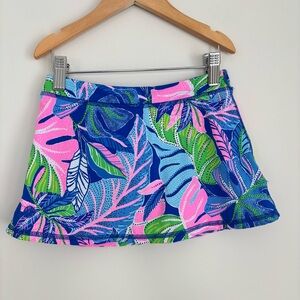 Lilly Pulitzer Aila Athletic Skirt Skort Girls 6-7 Blue Beleaf in Yourself